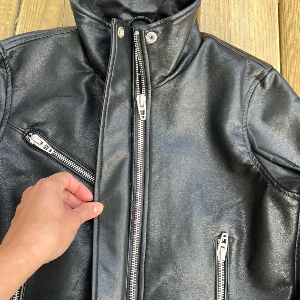 Blank NYC Faux Black Leather Full Zip Moto Jacket NWOT Sz M Lined Mob Wife - Picture 6 of 16